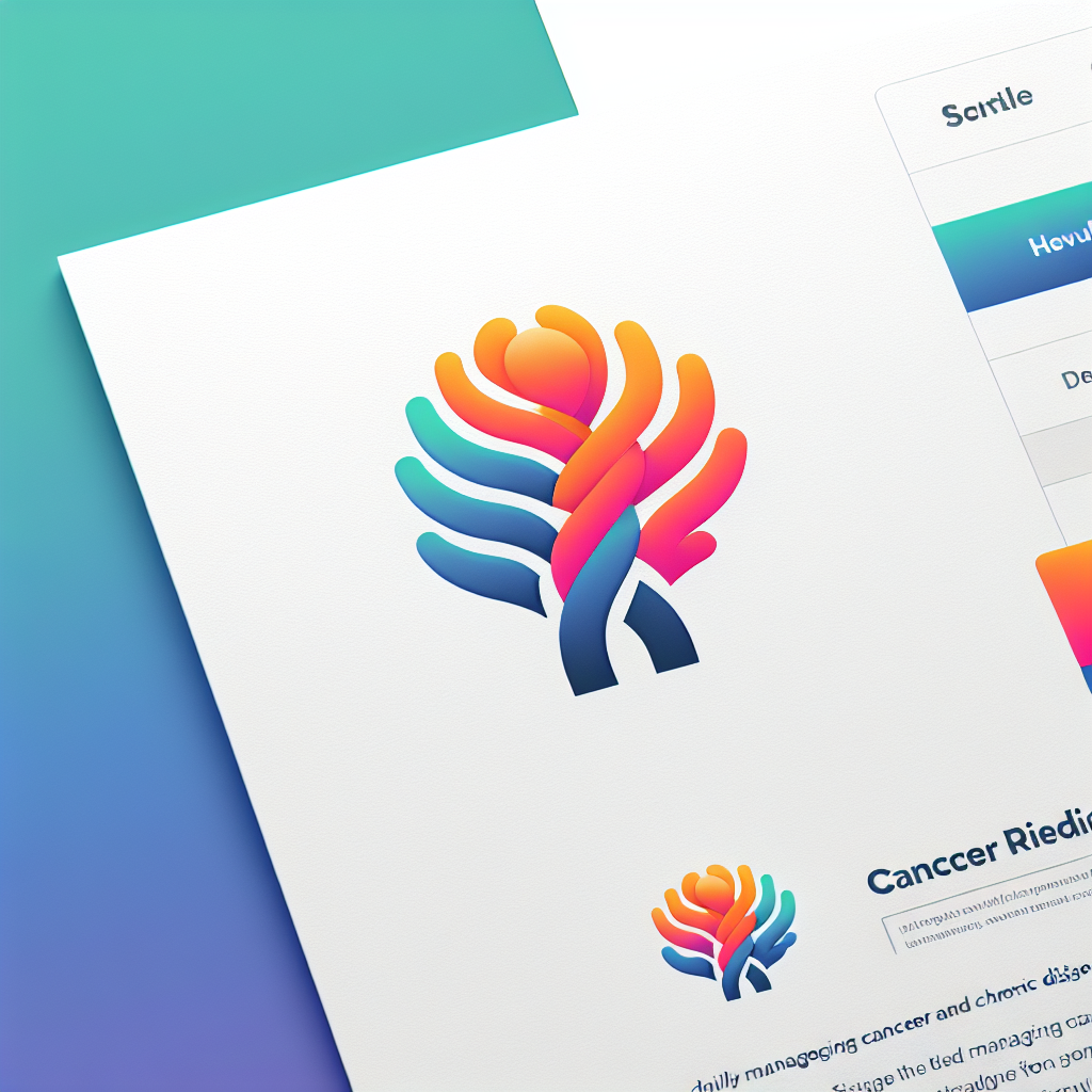 A logo for a site dedicated to the management of cancer referral and chronic disorders, [that conveys the daily struggle and hope for health] [with a design that is inspiring and positive] [reflecting a focus on overcoming challenges and promoting well-being].